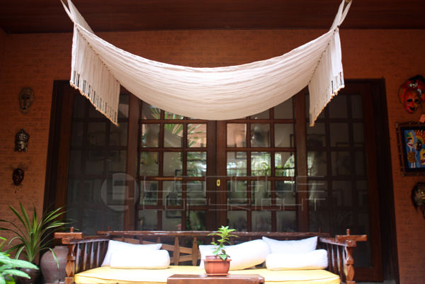 canopy drapes in living room
