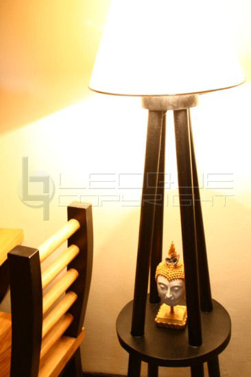 Floor Lamps  Shelf on Lotusnah    Four Legged Wood Floor Lamp With Display Shelf   Leoque