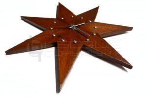 wooden star wall clock