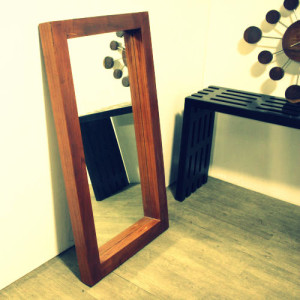 wood frame, wall or floor mirror