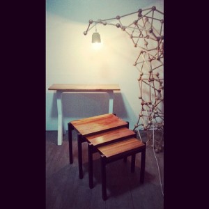3 pieces for Design HQ... faux nest tables... atom lamp... #desk #sidetable #lamp #ambuklaw #designhq #sold #pickoftheday #furniture #interiordesign