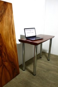 wood desk with adjustable legs