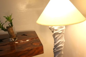 gray wood lamp
