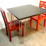 red and orange dining chairs