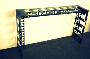 console table from recycle metal scrap