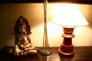 buddha, tall vase, chess shaped lamp