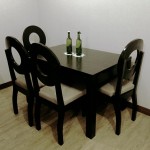 4-seater dining table with cushioned dining chairs