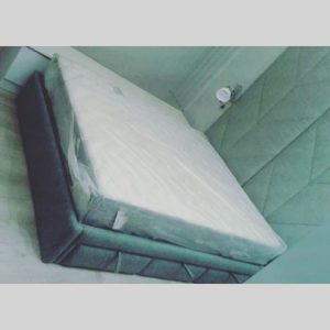 Made to order furniture: Upholtered bed with headboard and storage drawers