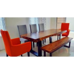 Elegant mixed chairs, solid wood table, 8 seater dining set