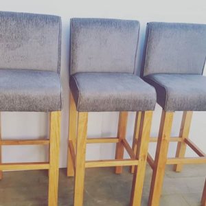 Upholstered bar chairs with back rest