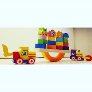 Colorful wooden kids toys