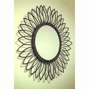 Floral metal mirror