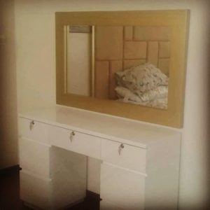 White and gold vanity dresser