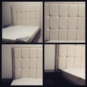 Modern furniture upholstered bed with headboard