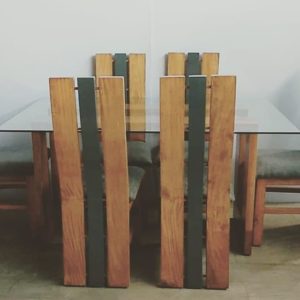All wood dining set