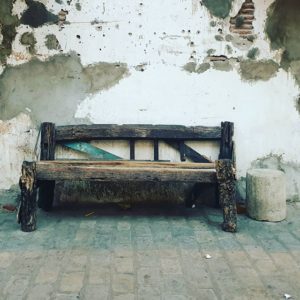 Old Wood Bench in Calle Crisologo