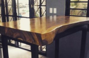 Thick wood top breakfast table