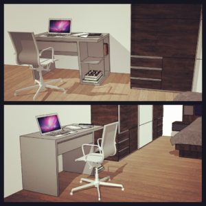 Design: Wood desk, work from home table