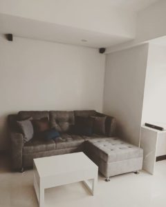 Condo Sofa Set, Gray Fabric Material