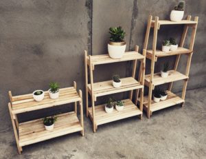 Wood plant rack