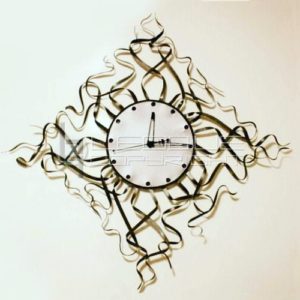 Black and Silver Metal Accent Wall Clock