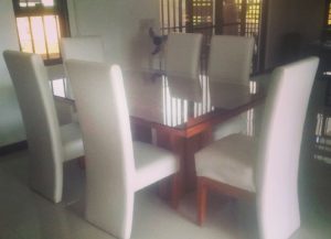 8 Seater Dining Set with fully upholstered dining chairs