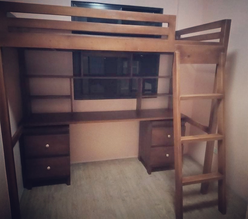 Wooden bunk bed with study area desk : Leoque Collection – One Look ...